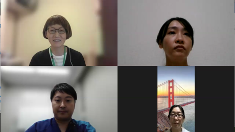 オンラインでの座談会に参加した4名の写真