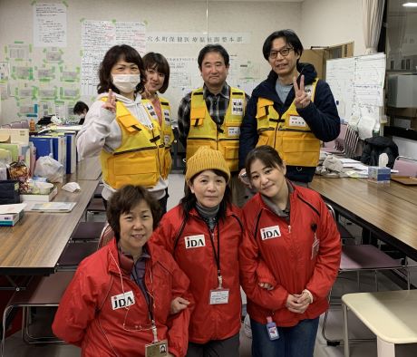 穴水町の保健センターで一緒になった富山歯科医師会のみなさんと